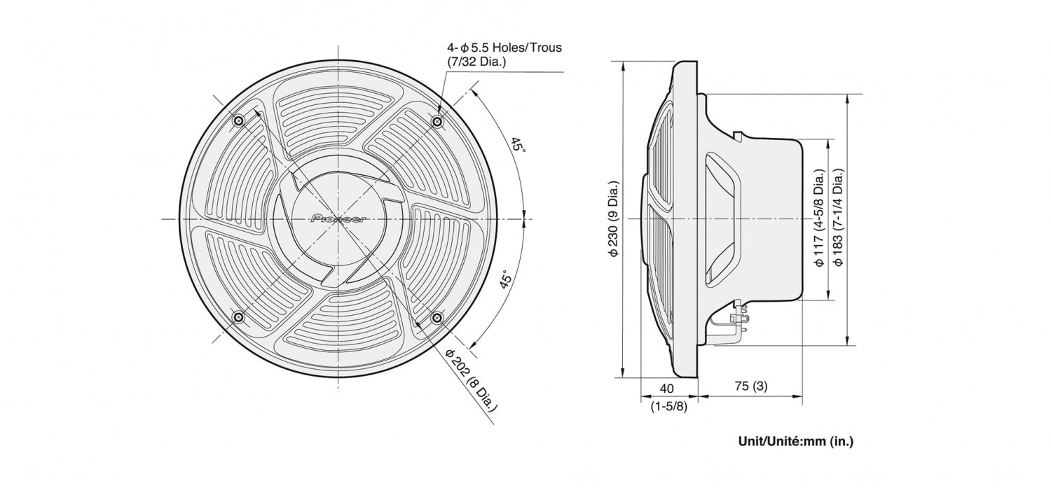 Pioneer TS-MR2040 Marine Højttalere