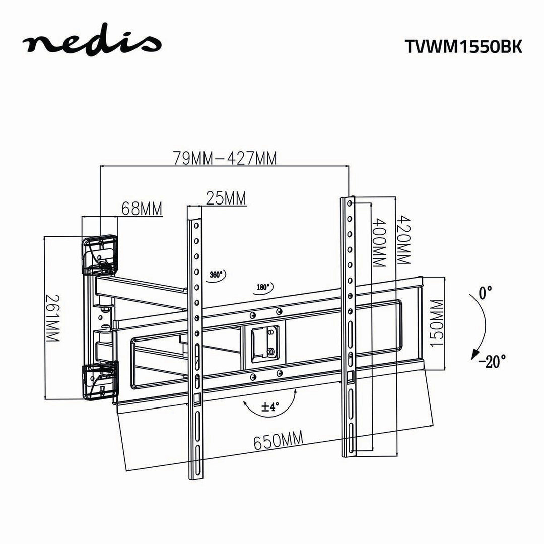 Tv Ophæng Fuldt Bevægeligt (37-70", 25kg)