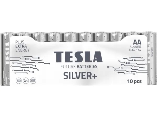 Tesla Silver+ AA Alkaline Batterier (10 stk)