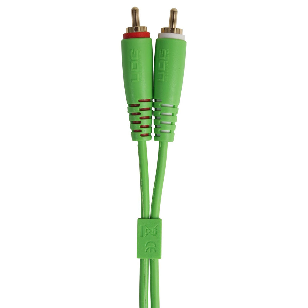 UDG Ultimate Audio Cable Set RCA Straight-RCA Angled Grøn 3m