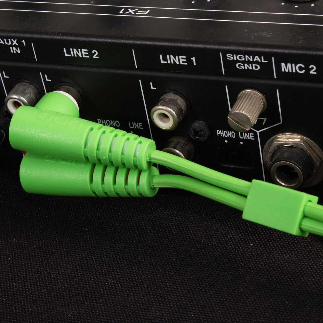 UDG Ultimate Audio Cable Set RCA Straight-RCA Angled Grøn 3m