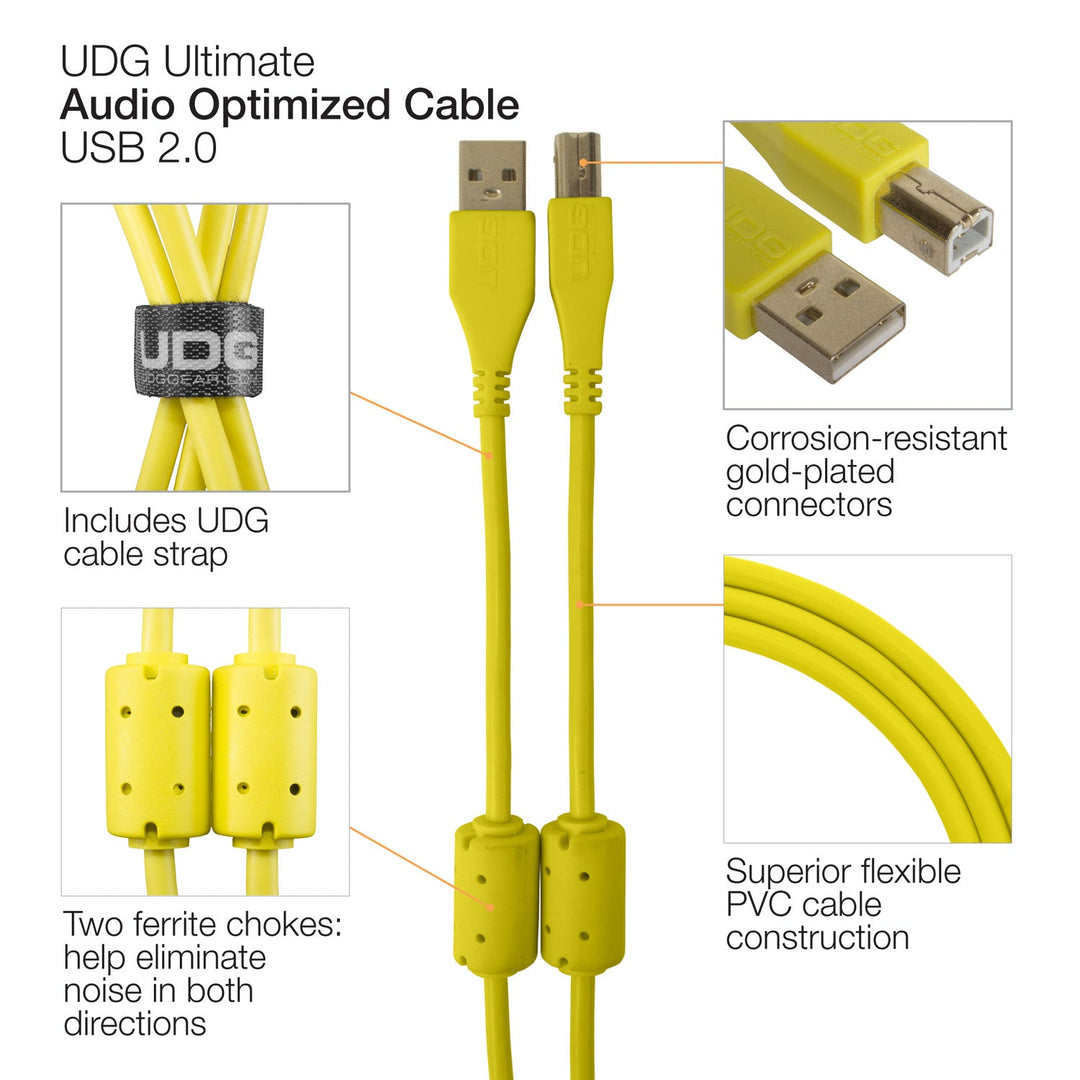 UDG Ultimate Audio Cable USB 2.0 A-B Gul Straight 3m