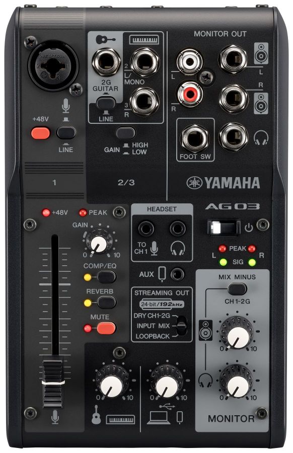 Yamaha AG03 MkII - Live Streaming Mixer (Sort)