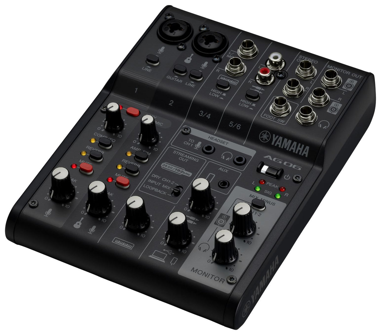 Yamaha AG06 MkII - Live Streaming Mixer (Sort)