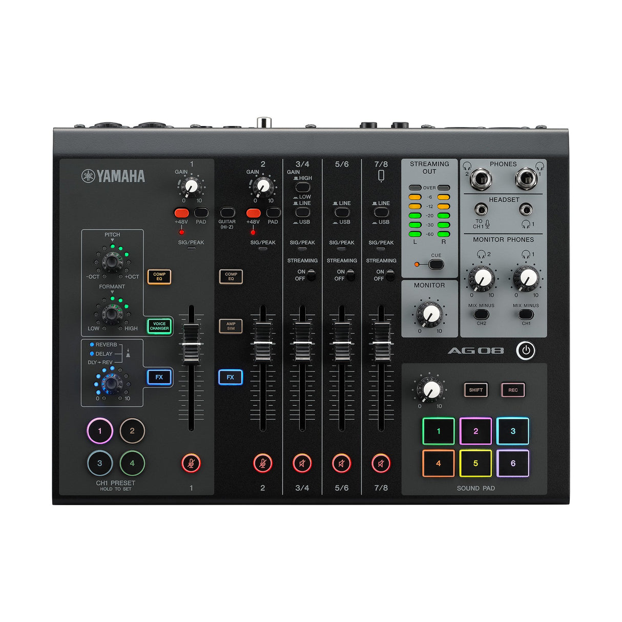 Yamaha AG08 - Live Streaming Mixer (Sort)