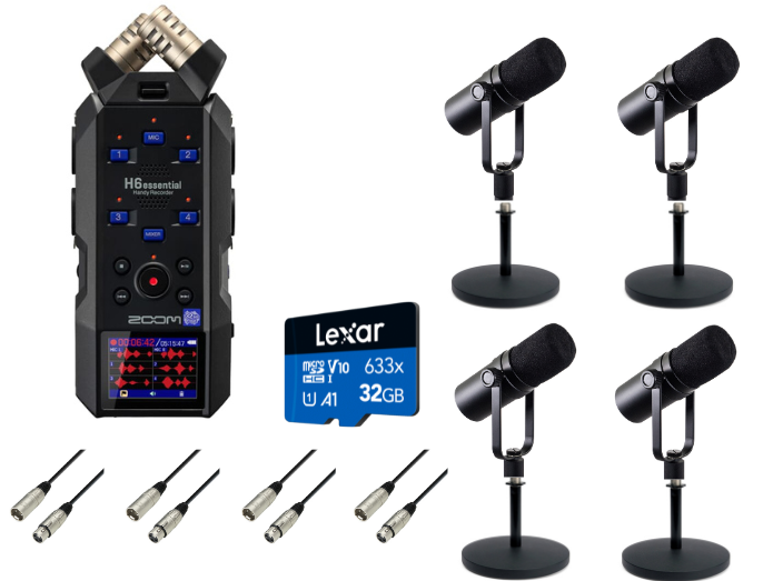 Zoom H6e Essential Podcast Pakke (4 Personer)