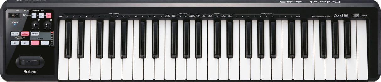 Roland A-49-BK MIDI-Keyboard (Sort)