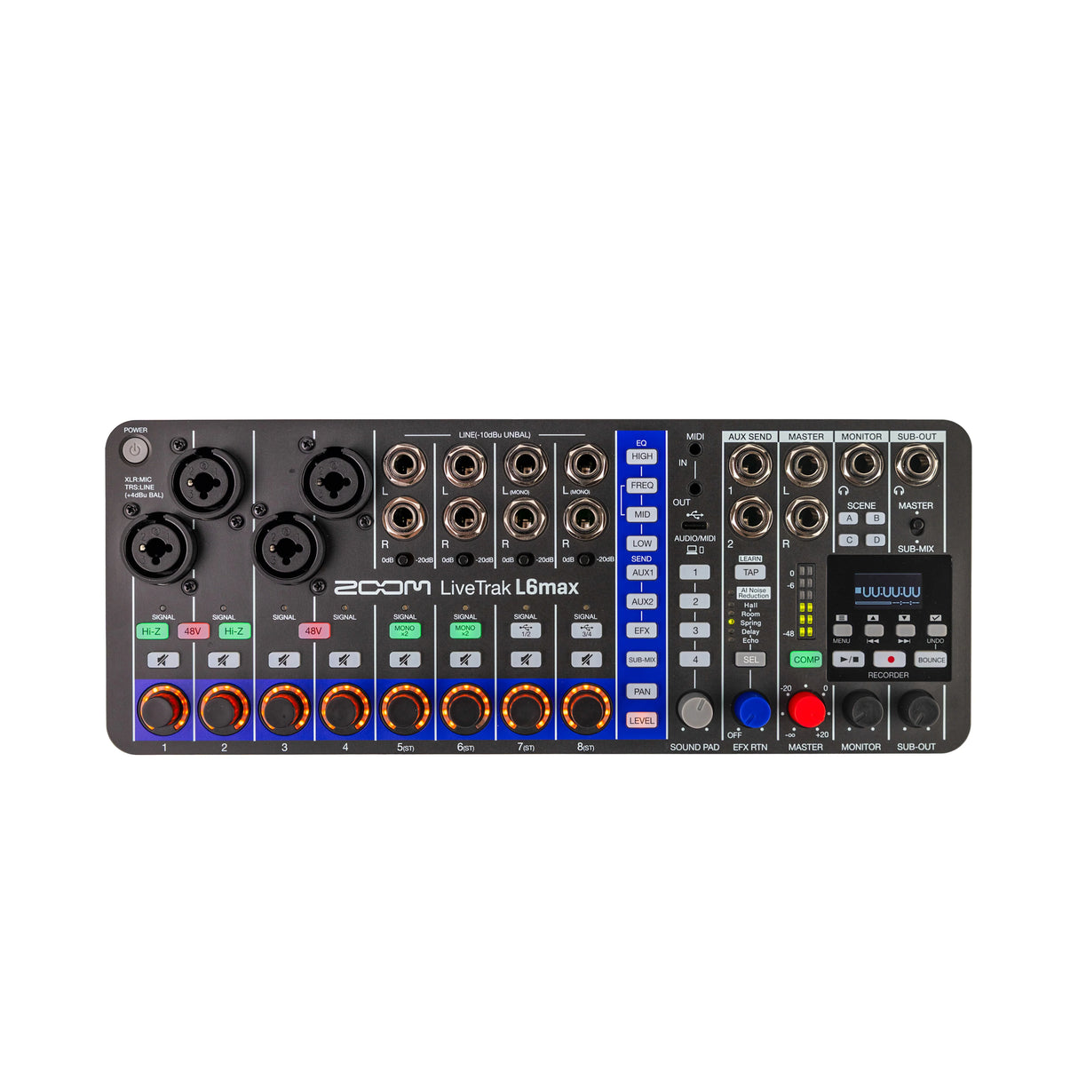 ZOOM LiveTrak L6max 12 kanals Mixer + Recorder