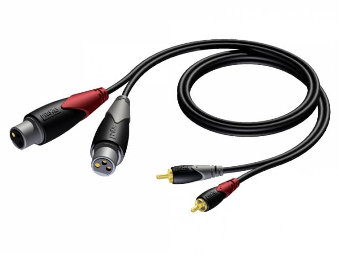 Adapter Kabel 2 x XLR Hun til 2 x RCA Phono Han
