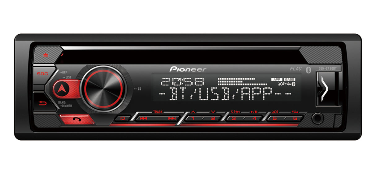 Pioneer DEH-S420BT 1-DIN Bilstereo m. CD, Bluetooth og USB