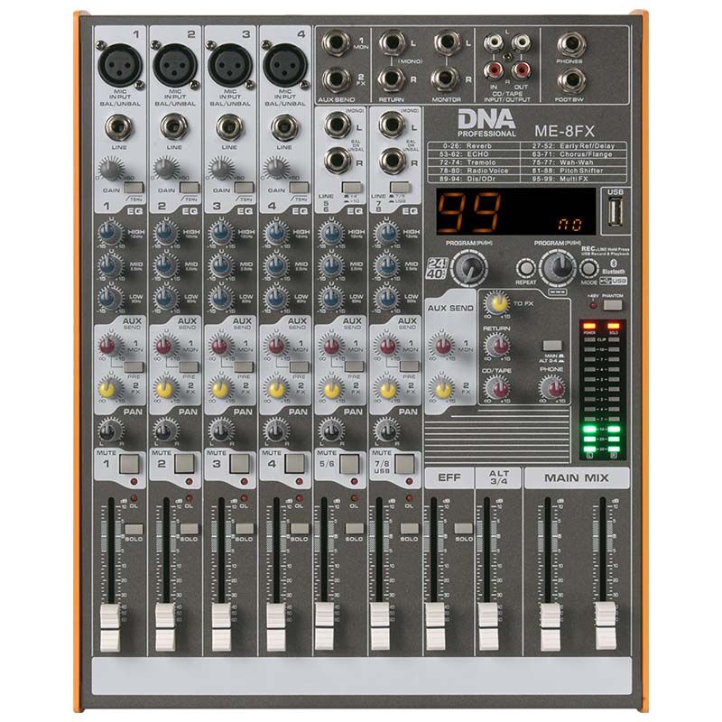 DNA ME-8FX 8 kanals mixer med Bluetooth