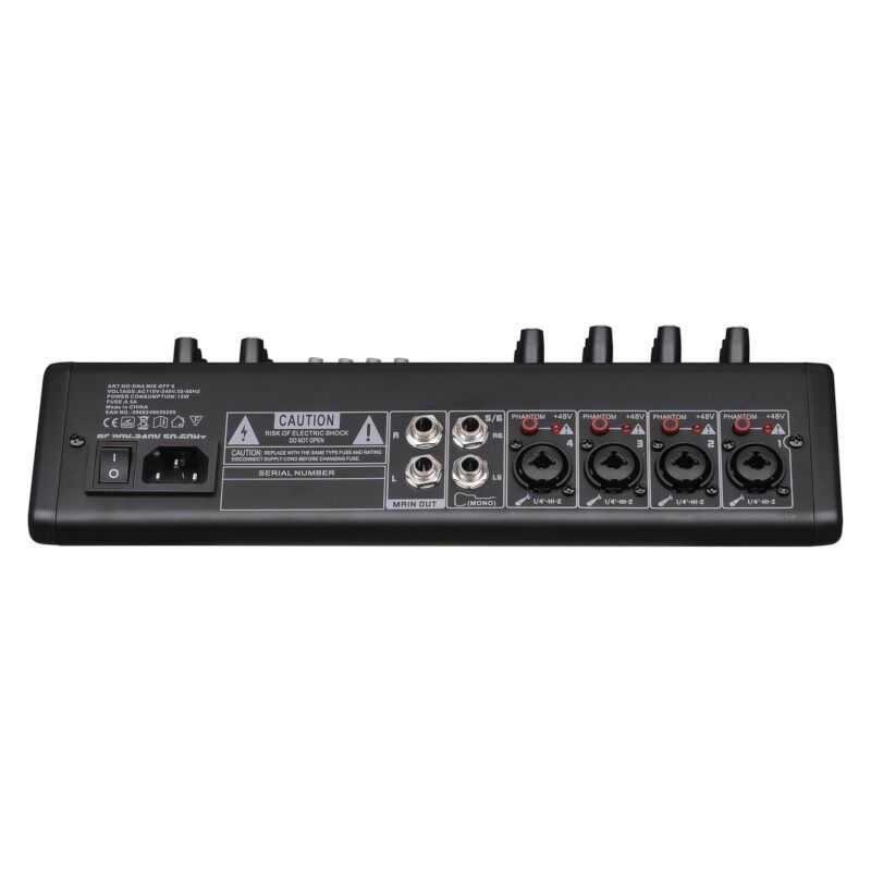 DNA MIX-EFF 6 Analog Mixer 6 Kanaler med Bluetooth, USB og DSP