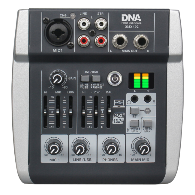 DNA QMX402 lydmixer 3 kanaler og Bluetooth