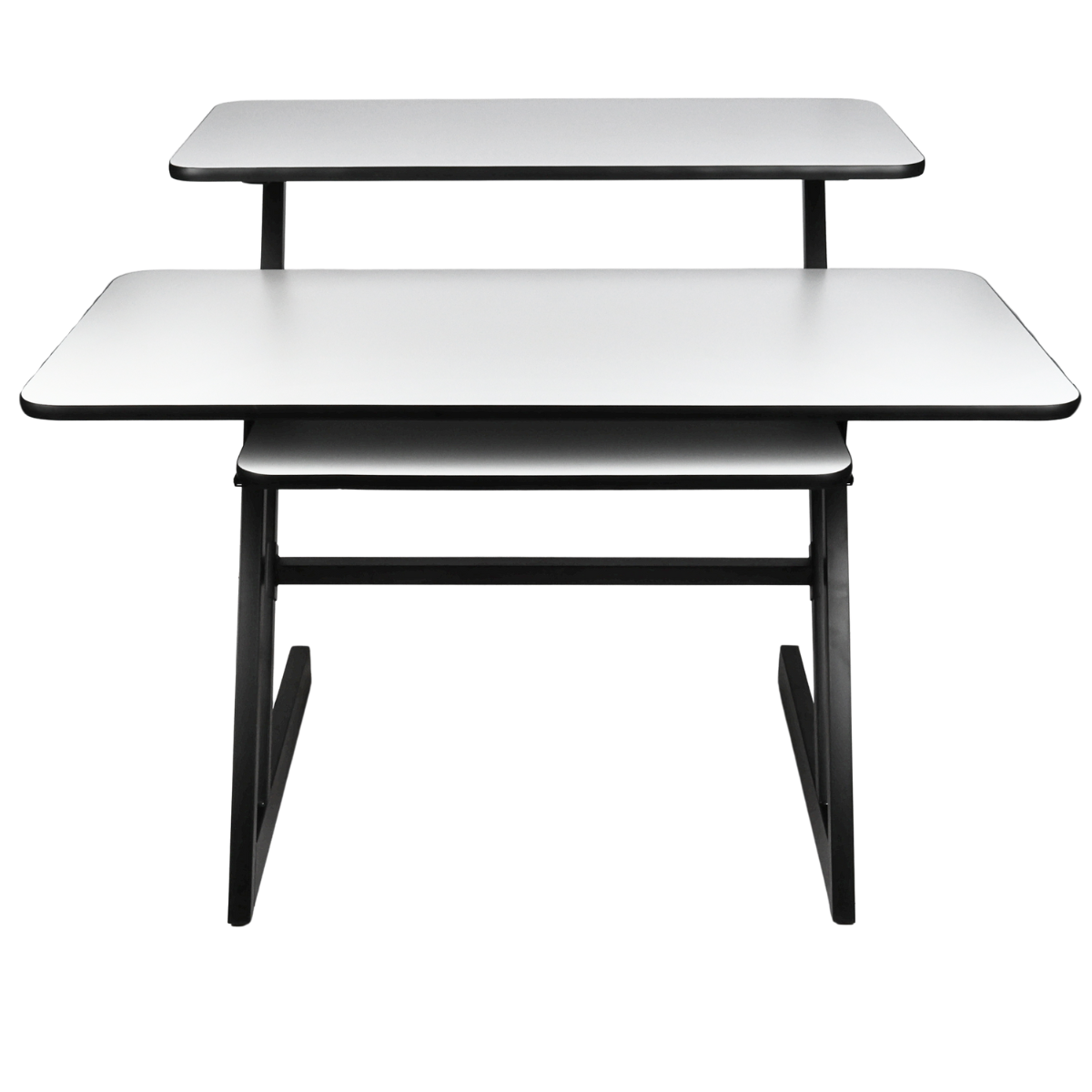 Studiebord med hylder og udtræk til keyboard (120 cm)