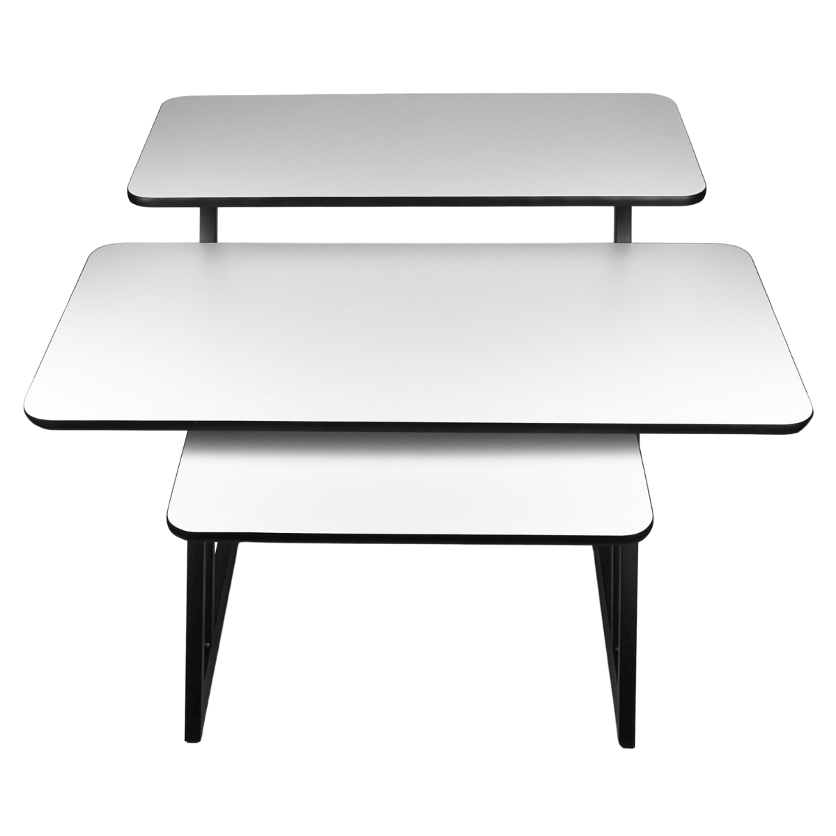Studiebord med hylder og udtræk til keyboard (120 cm)