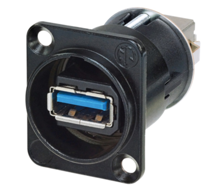 Neutrik NAUSB3 USB 3.0 Chassis stik (Sort)