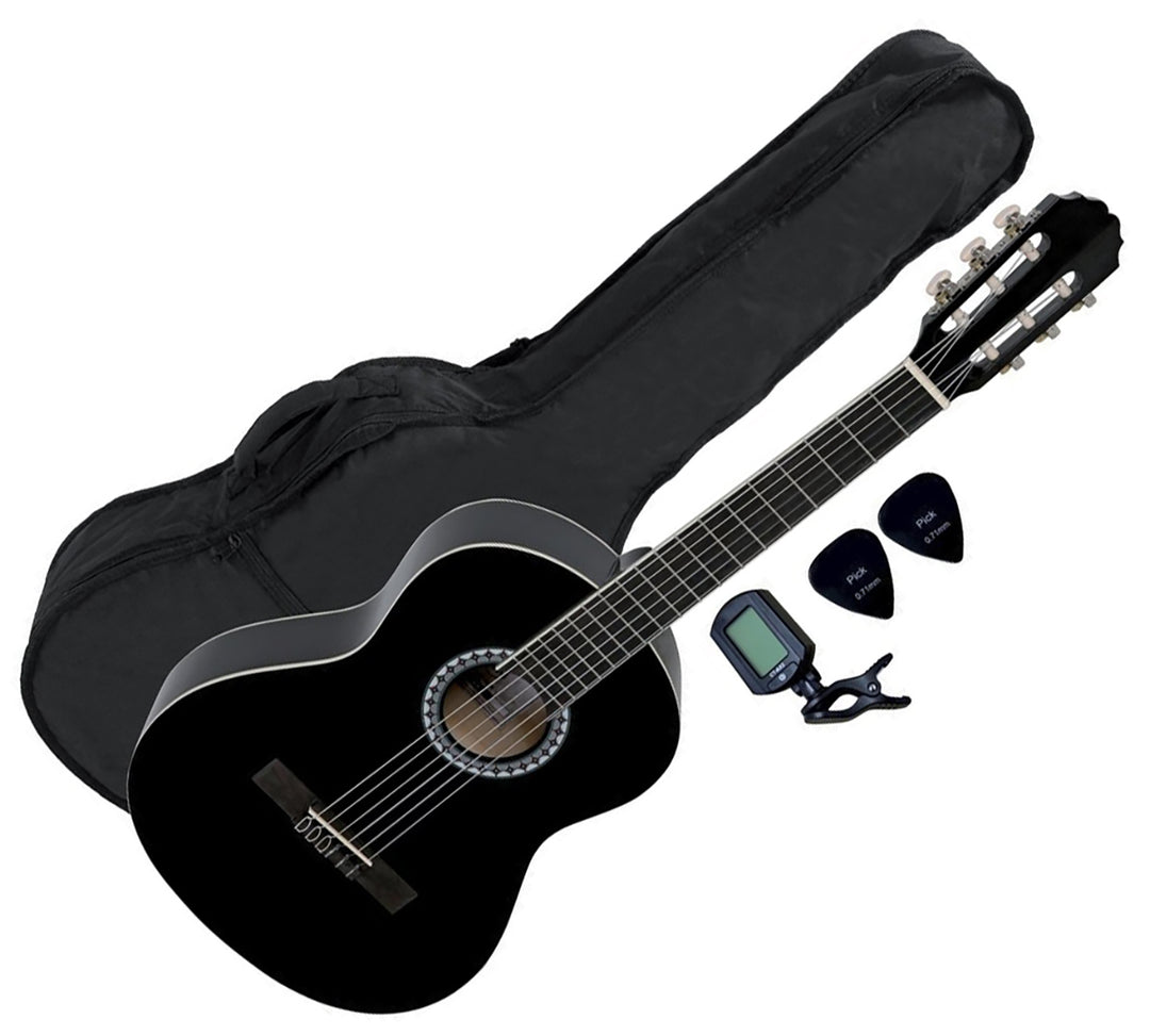 Spansk guitarpakke 4/4, sort