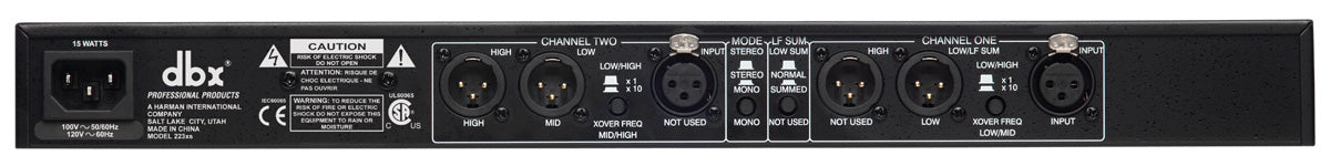 dbx 223XS Stereo 2-Vejs/Mono 3-Vejs Delefilter