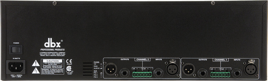 dbx iEQ31 2x 31 Bånd Grafisk Equalizer/Limiter