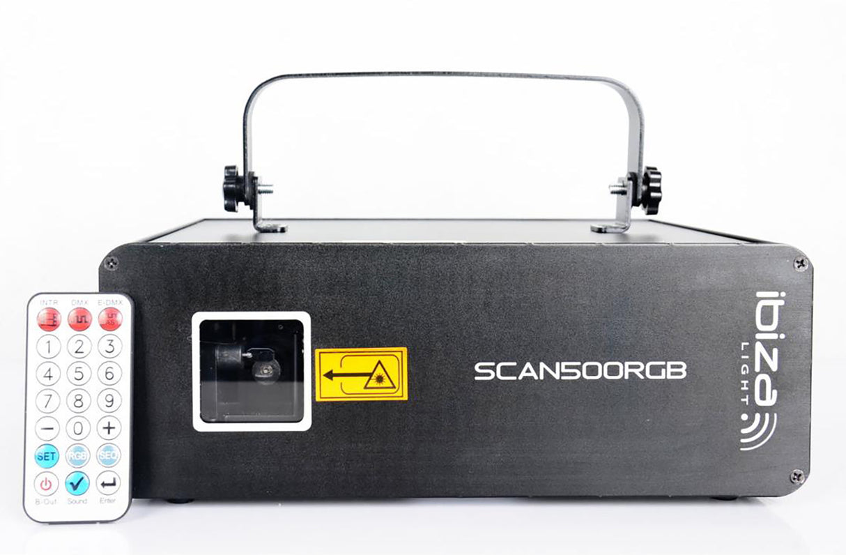 Ibiza Laserlys m. DMX (RGB, 500MW)