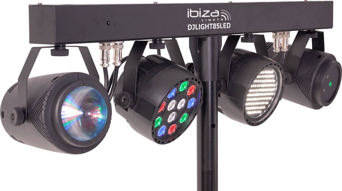 Ibiza LED Lysbar Moonflower, Laser og Strobe