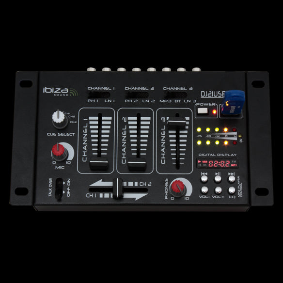 Ibiza DJ Mixer m. Bluetooth & USB