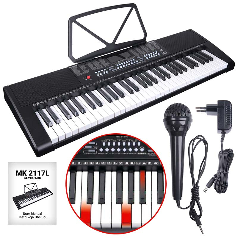 Keyboard m. LED (61 Tangenter)