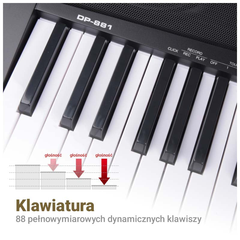 MK DP 881 digitalklaver indlæringstangenter
