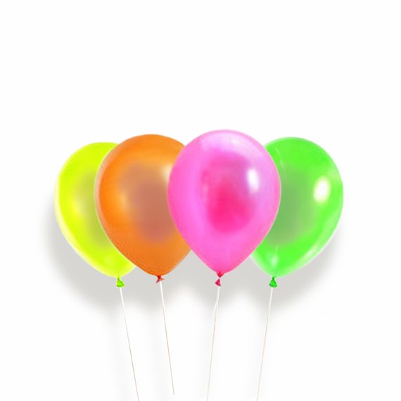 Neonfarvede UV balloner (Mix, 100 stk.)