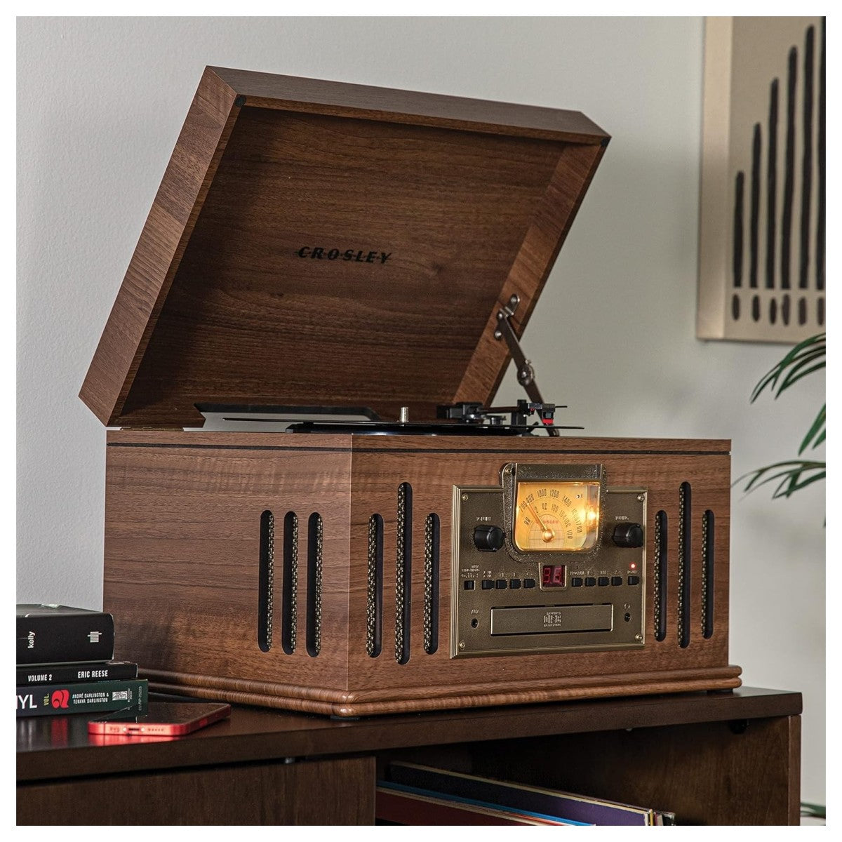 Crosley Musician 8-in-1 Musikanlæg, Valnød