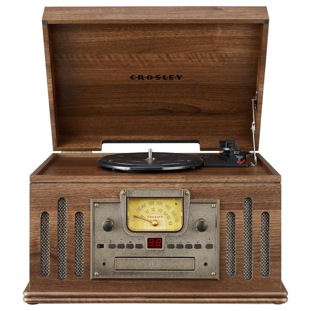 Crosley Musician 8-in-1 Musikanlæg, Valnød