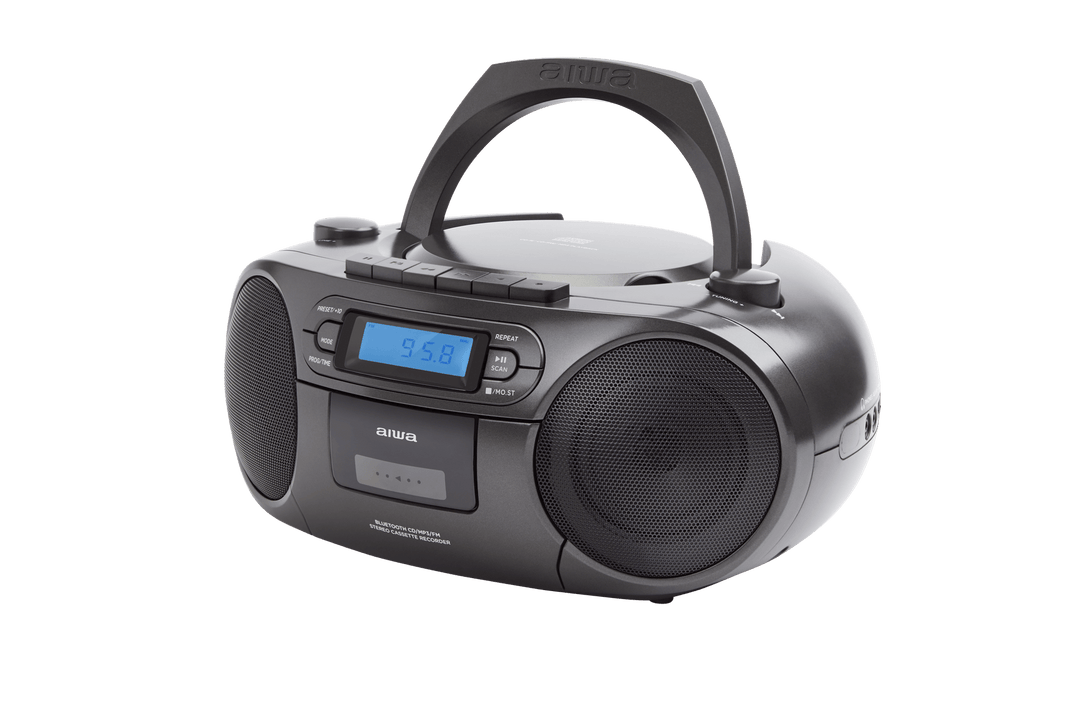 AIWA RC-250 Boombox – CD, Kassette, Bluetooth & FM, sort