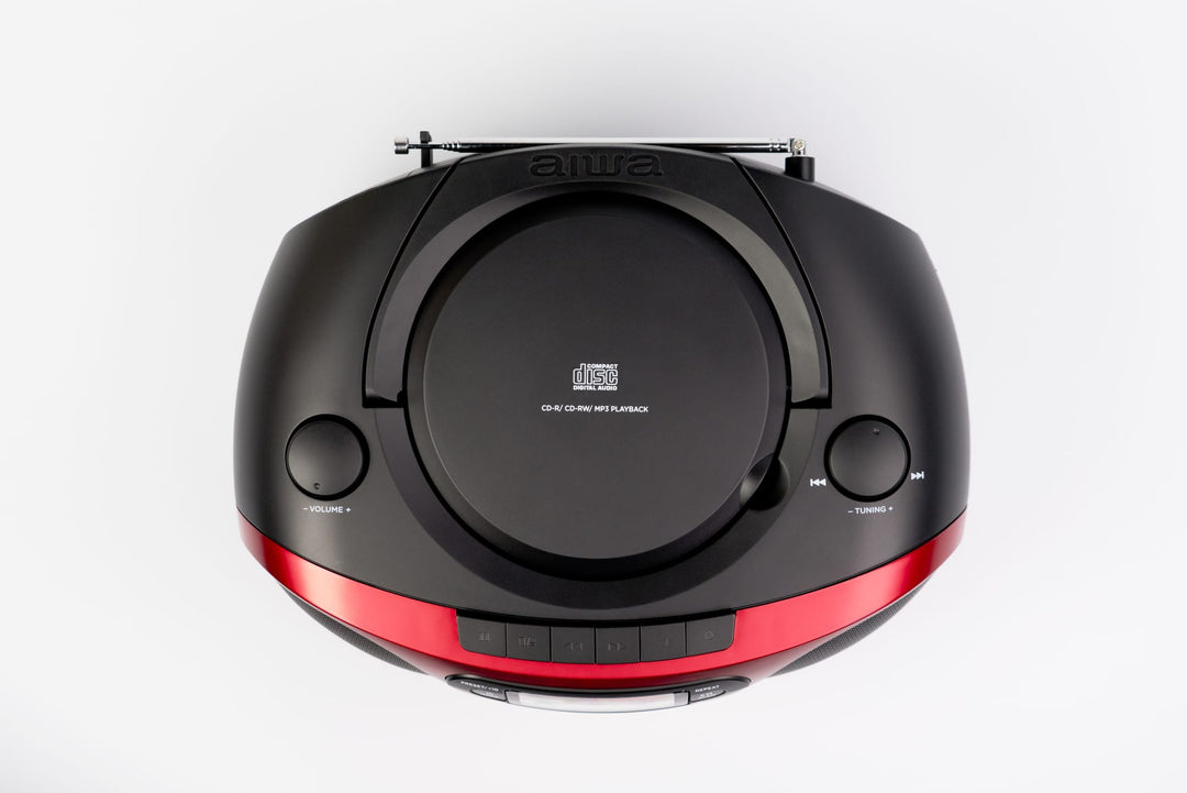 AIWA RC-250 Boombox – CD, Kassette, Bluetooth & FM, rød