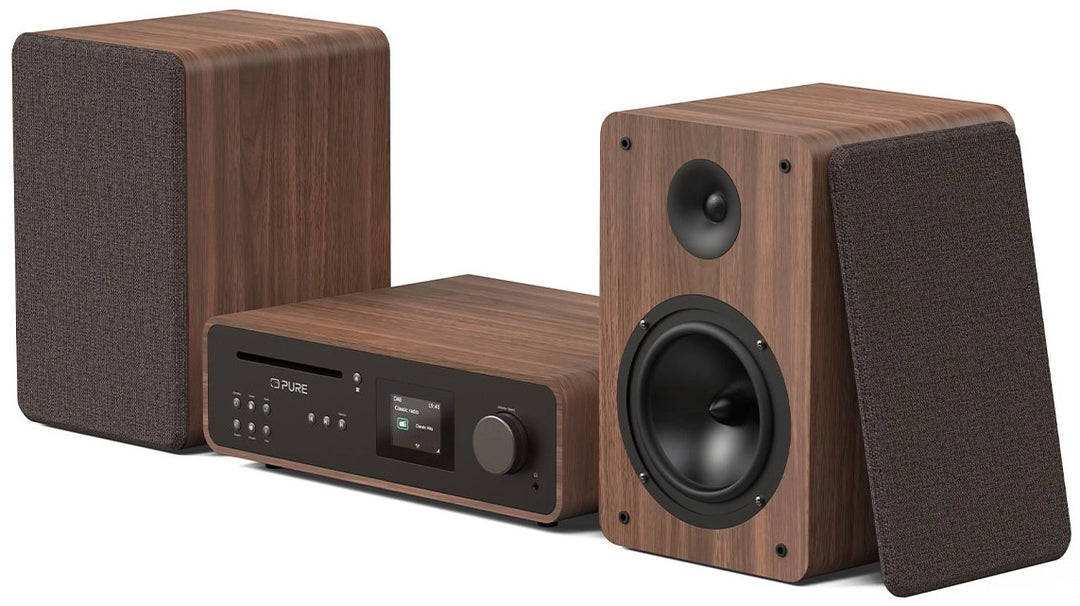 Pure Classic Stereo Hi-Fi System – DAB+, CD, Bluetooth, 100W, Valnød