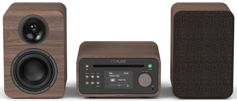 Pure Classic Stereo Mini Hi-Fi System – DAB+, CD, Bluetooth, 40W, Valnød