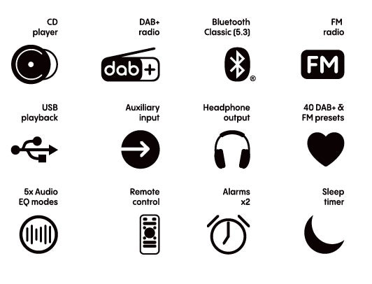 Pure Classic Stereo Mini Hi-Fi System – DAB+, CD, Bluetooth, 40W, Egetræ