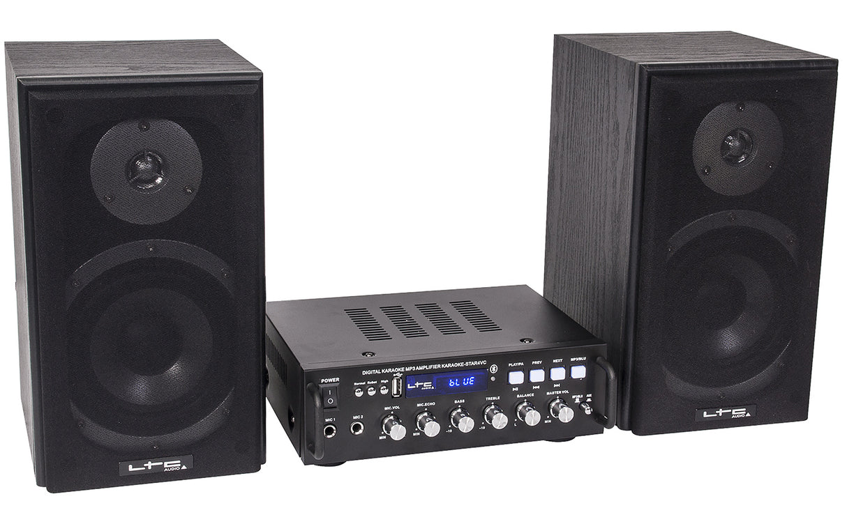 Karaoke Anlæg m. Bluetooth og Ekko (2x 75W)