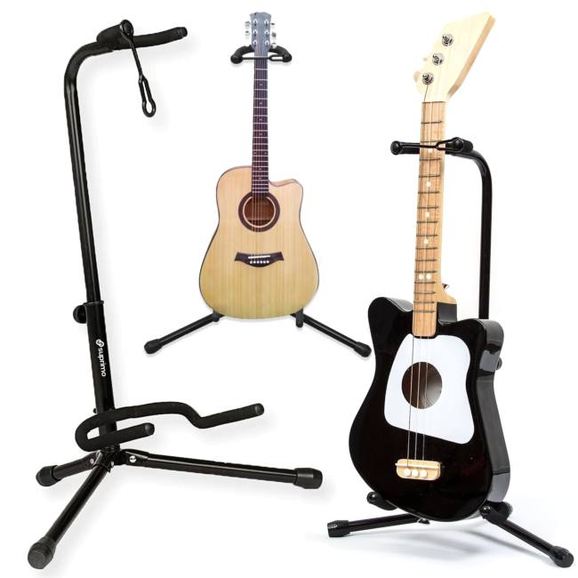 Foldbart Guitarstativ 62-74 cm med Sikkerhedsrem