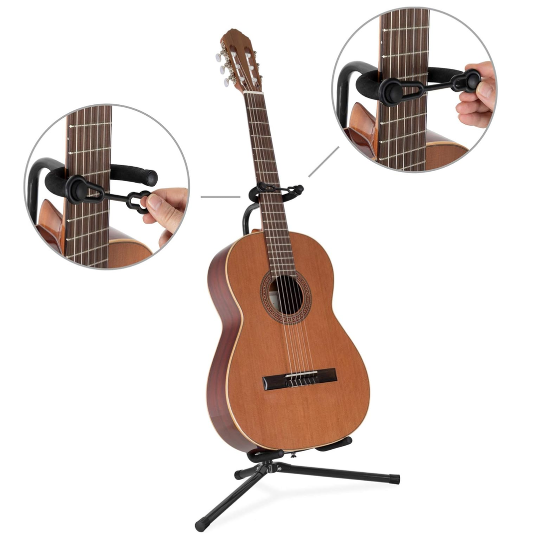 Foldbart Guitarstativ 62-74 cm med Sikkerhedsrem