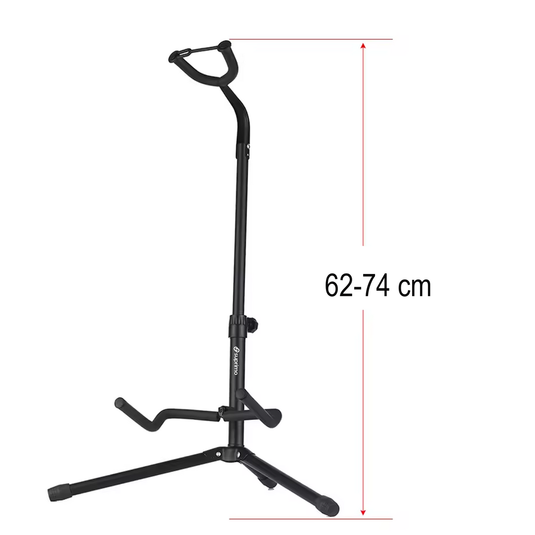 Foldbart Guitarstativ 62-74 cm med Sikkerhedsrem
