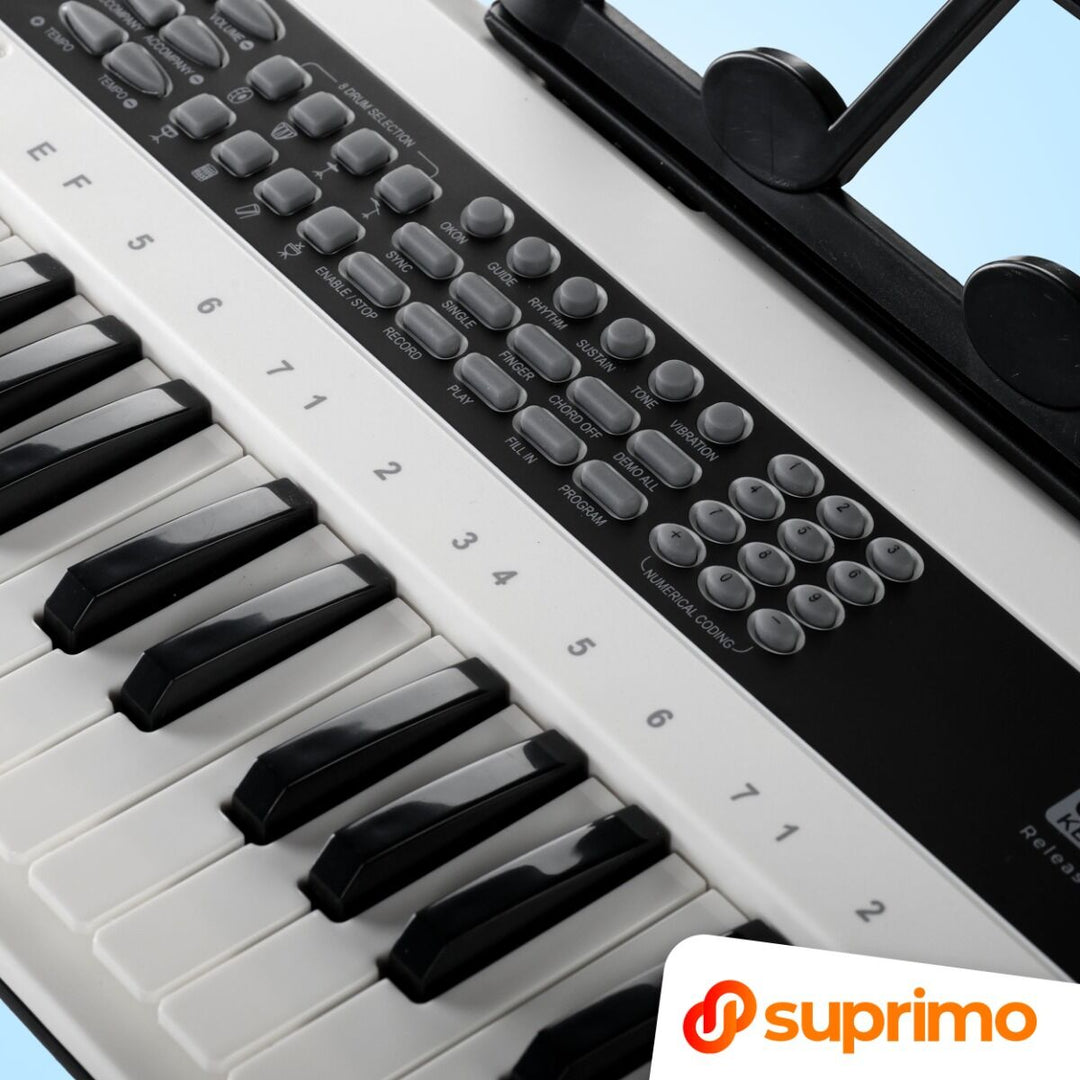 SUPRIMO KEY61 KD Keyboard 61 Tangenter med Mikrofon, Hvid
