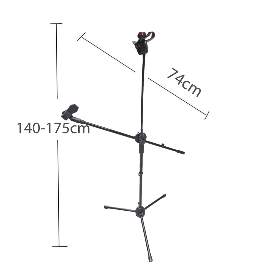 Mikrofonstativ med Boom Arm, Smartphoneholder og Gooseneck
