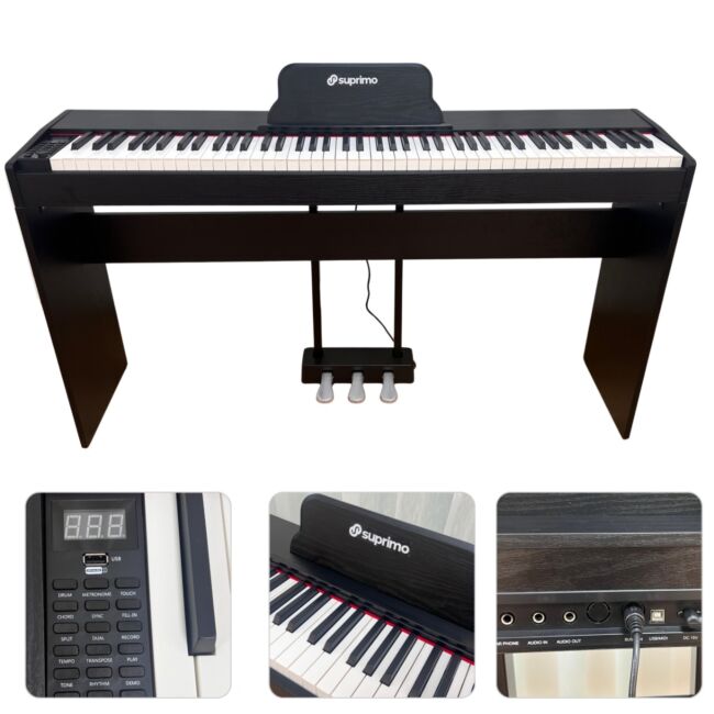 Suprimo SDP88 BK Digital Piano 88 med vægtede tangenter, Sort