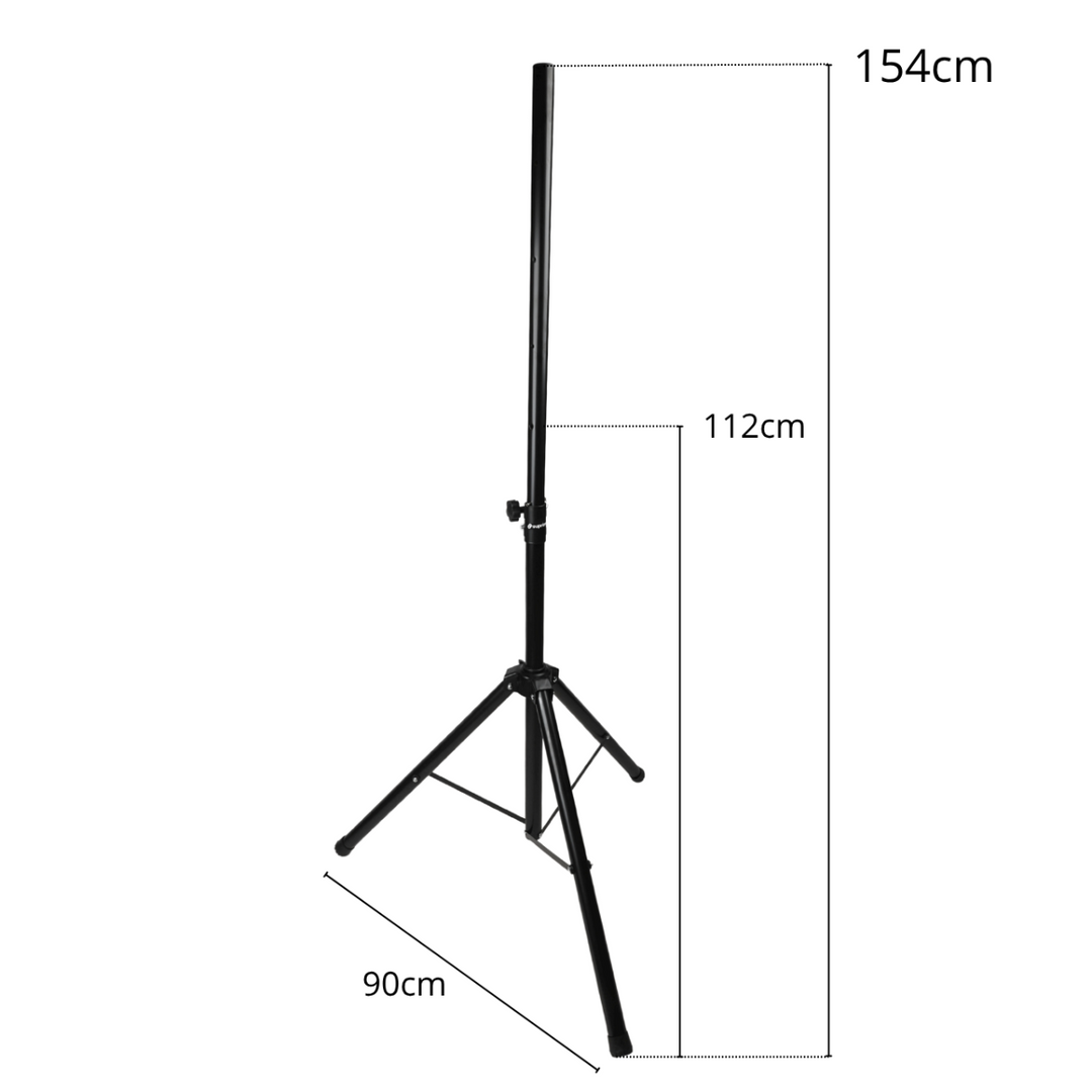 Højttalerstativ Tripod Sort med Sikkerhedspind