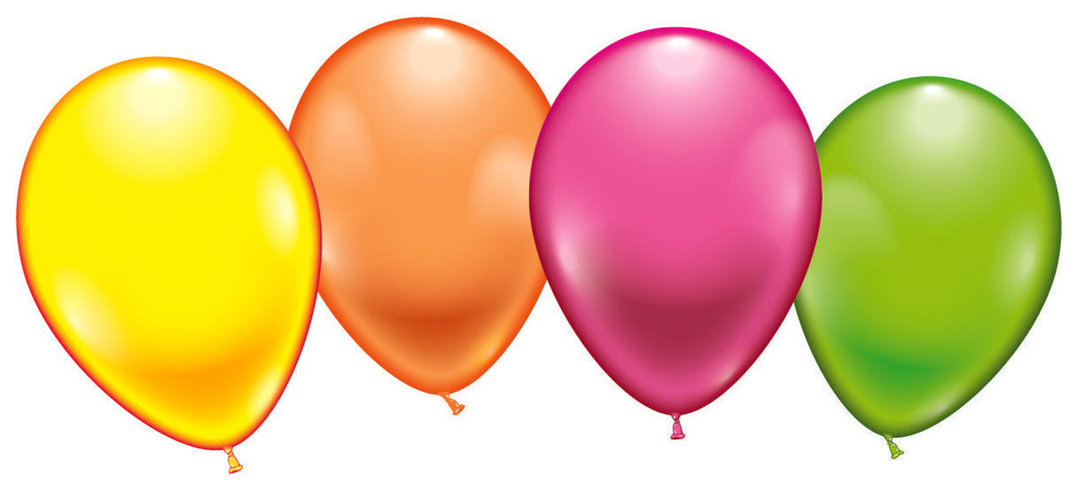 Neonfarvede UV balloner (Mix, 100 stk.)