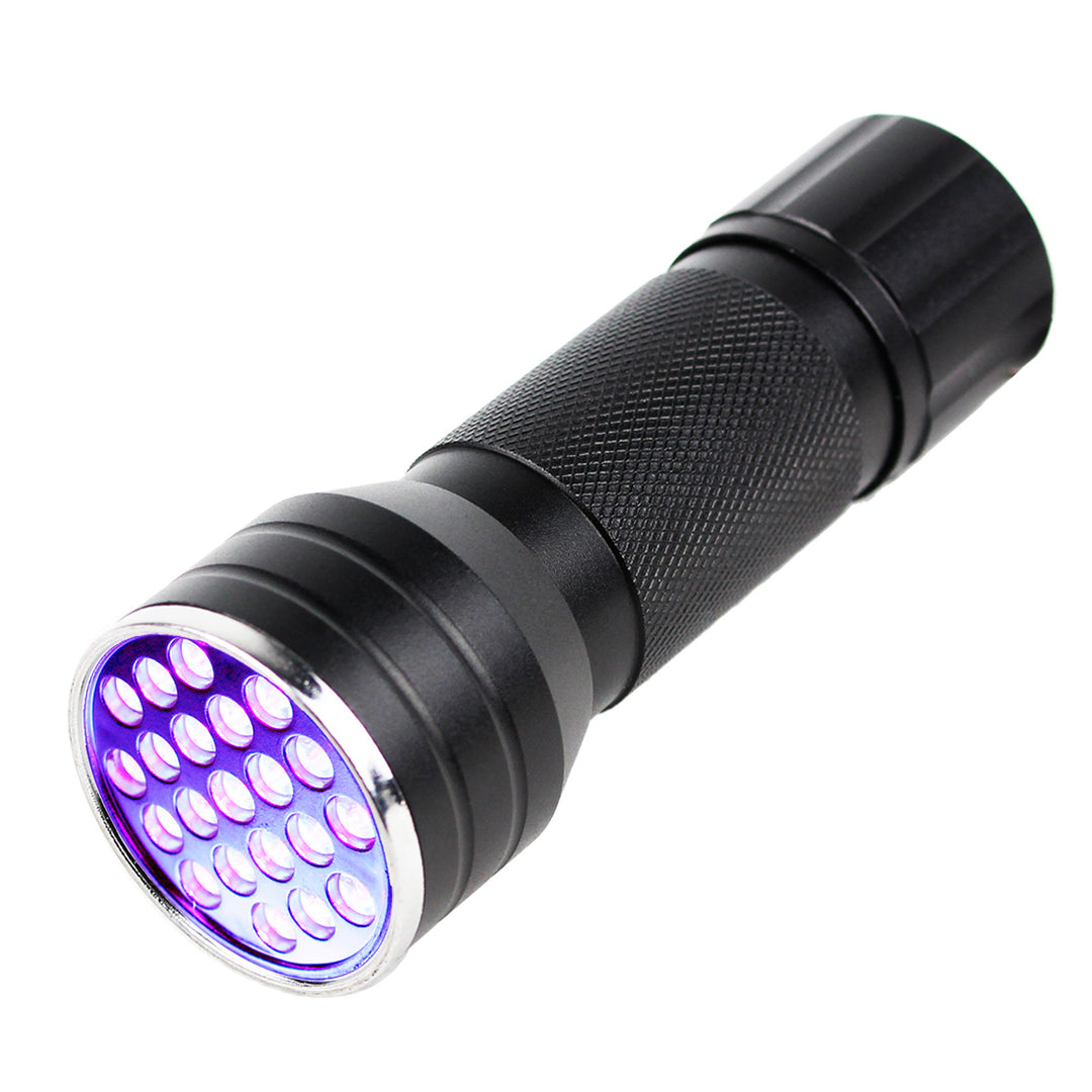 UV Lommelygte m. 21 LED Dioder