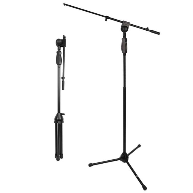 Mikrofonstativ med Boom Arm og Self-Locking