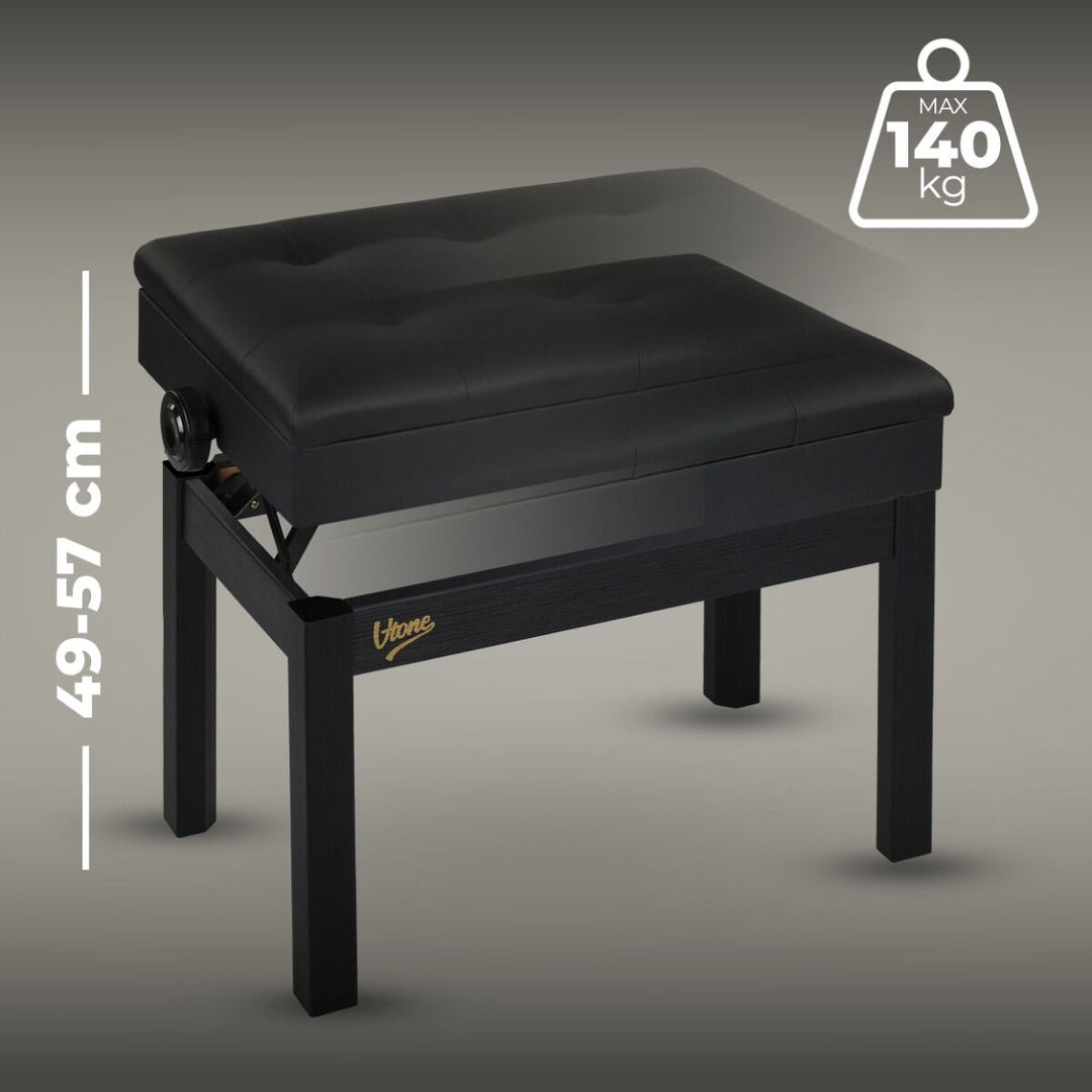 V-TONE PB2 BK Klaverbænk – Justerbar 49–57 cm