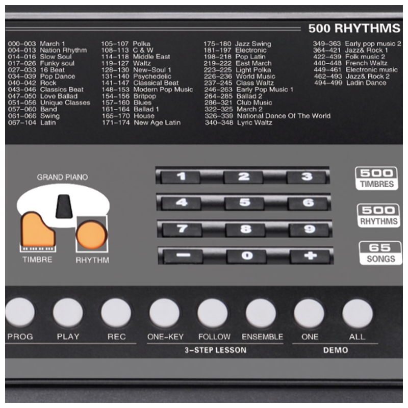 V-TONE VK-500 61L Keyboard – 61 Tangenter med LED Læringsfunktion til Børn og Begyndere