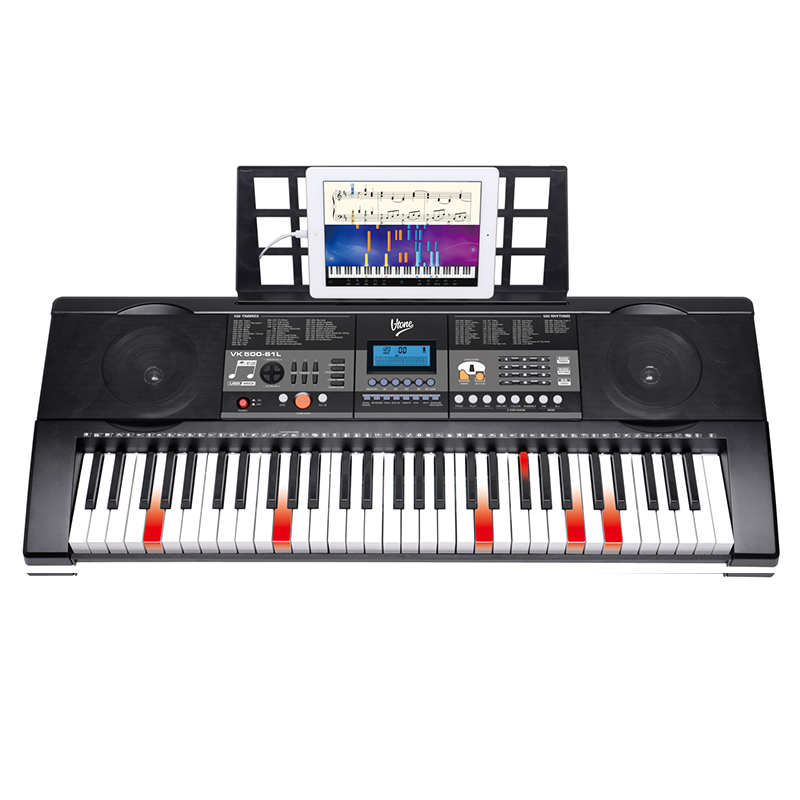 V-TONE VK-500 61L Keyboard – 61 Tangenter med LED Læringsfunktion til Børn og Begyndere